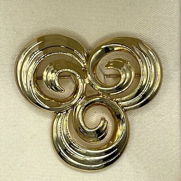 KIM ROGERS Gold Brooch / Pin - Picture 3 of 4